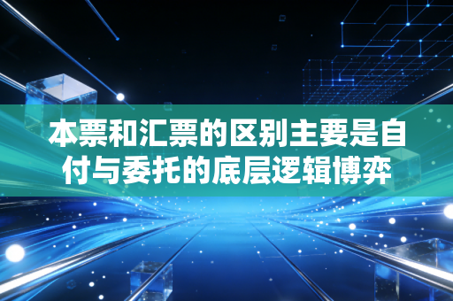 本票和汇票的区别主要是自付与委托的底层逻辑博弈
