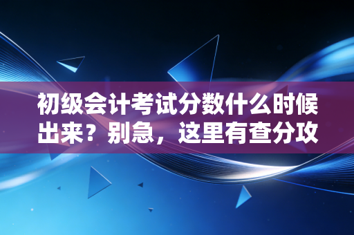 初级会计考试分数什么时候出来?别急,这里有查分攻略与考后心态全解析