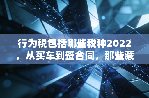 行为税包括哪些税种2022，从买车到签合同，那些藏在生活细节里的行为代价