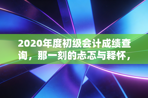 2020年度初级会计成绩查询,那一刻的忐忑与释怀,给会计新人的几点真心话