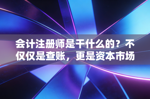 会计注册师是干什么的？不仅仅是查账，更是资本市场的守门人
