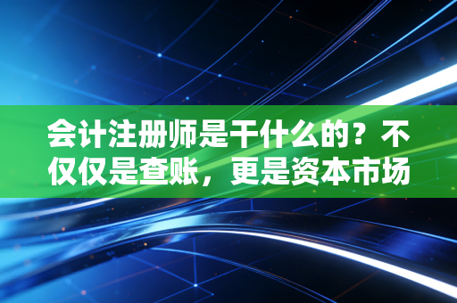 会计注册师是干什么的？不仅仅是查账，更是资本市场的守门人
