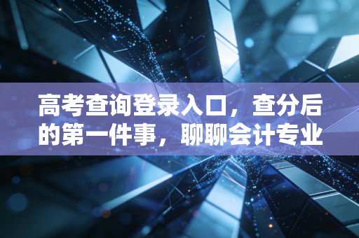 高考查询登录入口，查分后的第一件事，聊聊会计专业和CPA证书的钱途与前途