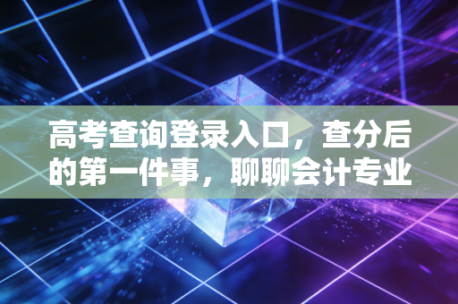 高考查询登录入口，查分后的第一件事，聊聊会计专业和CPA证书的钱途与前途