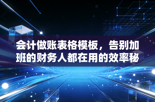 会计做账表格模板，告别加班的财务人都在用的效率秘籍