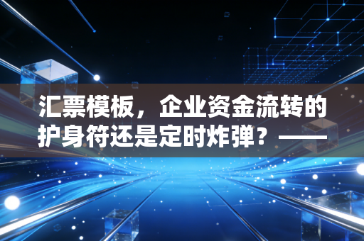 汇票模板，企业资金流转的护身符还是定时炸弹？——深度解析票据背后的财务智慧