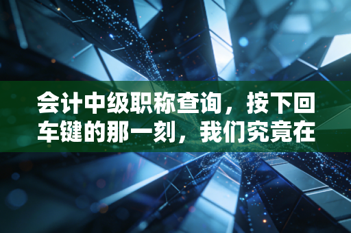 会计中级职称查询,按下回车键的那一刻,我们究竟在期待什么?