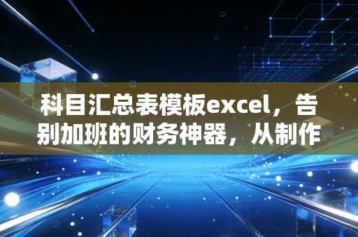 科目汇总表模板excel，告别加班的财务神器，从制作到实操的深度解析