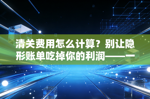 清关费用怎么计算?别让隐形账单吃掉你的利润——一位注会眼中的跨境成本经