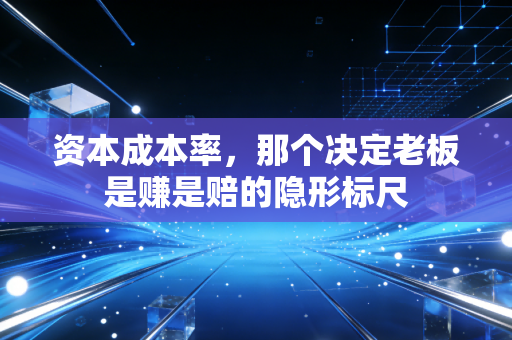 资本成本率，那个决定老板是赚是赔的隐形标尺