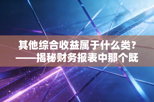 其他综合收益属于什么类?——揭秘财务报表中那个既赚了又没完全赚的神秘账户