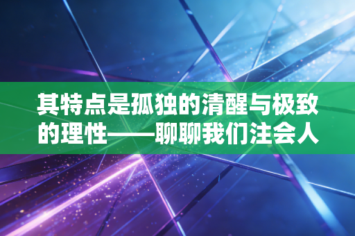 其特点是孤独的清醒与极致的理性——聊聊我们注会人的职业底色
