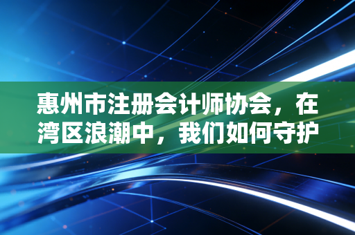 惠州市注册会计师协会，在湾区浪潮中，我们如何守护这座城市的经济账本？