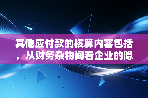 其他应付款的核算内容包括，从财务杂物间看企业的隐秘负债与经营真相