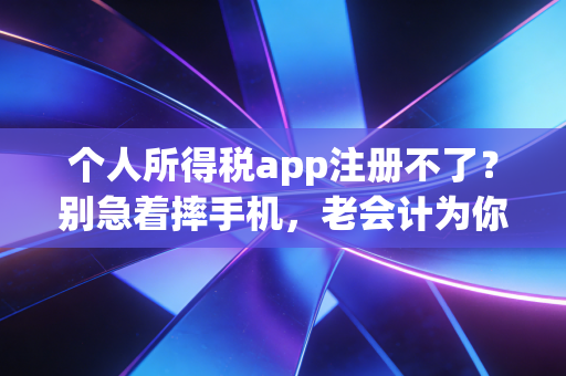 个人所得税app注册不了？别急着摔手机，老会计为你揭秘背后的原因与终极解法