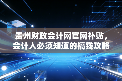 贵州财政会计网官网补贴,会计人必须知道的搞钱攻略与行业思考