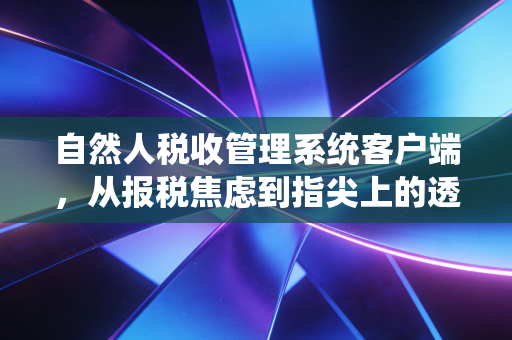 自然人税收管理系统客户端,从报税焦虑到指尖上的透明,一名注会眼中的个税变革