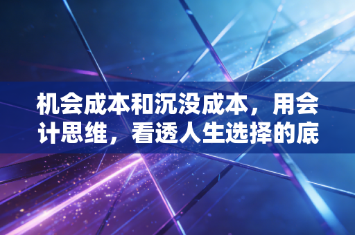 机会成本和沉没成本，用会计思维，看透人生选择的底层逻辑