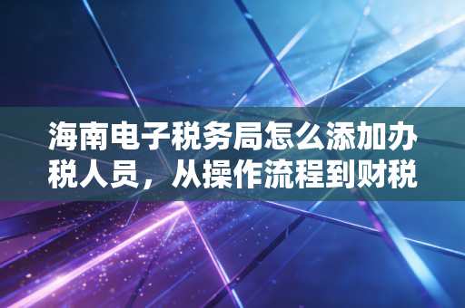 海南电子税务局怎么添加办税人员,从操作流程到财税管理的深度解析