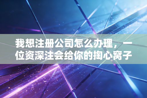 我想注册公司怎么办理，一位资深注会给你的掏心窝子建议