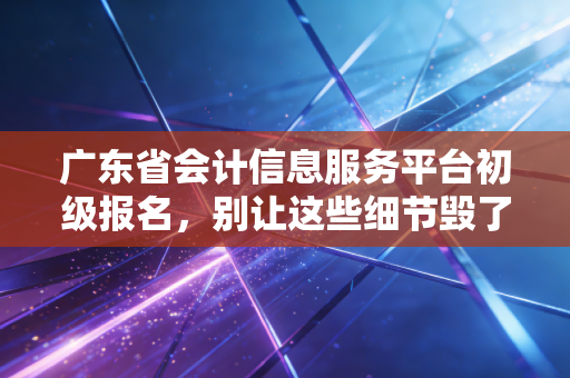 广东省会计信息服务平台初级报名,别让这些细节毁了你的会计梦,老会计带你避坑指南