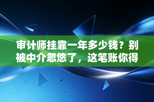 审计师挂靠一年多少钱?别被中介忽悠了,这笔账你得这么算