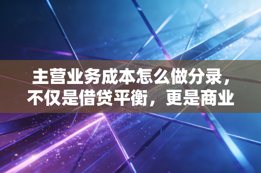 主营业务成本怎么做分录，不仅是借贷平衡，更是商业逻辑的照妖镜