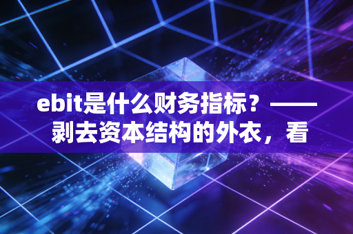 ebit是什么财务指标？—— 剥去资本结构的外衣，看清企业的纯经营实力