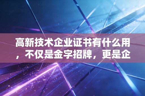 高新技术企业证书有什么用,不仅是金字招牌,更是企业的续命丹与通行证
