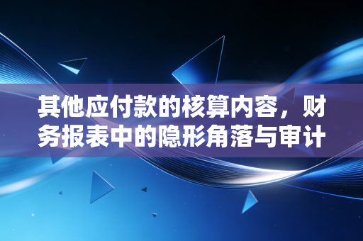 其他应付款的核算内容,财务报表中的隐形角落与审计师的侦探游戏