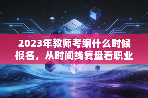 2023年教师考编什么时候报名，从时间线复盘看职业选择的长期主义