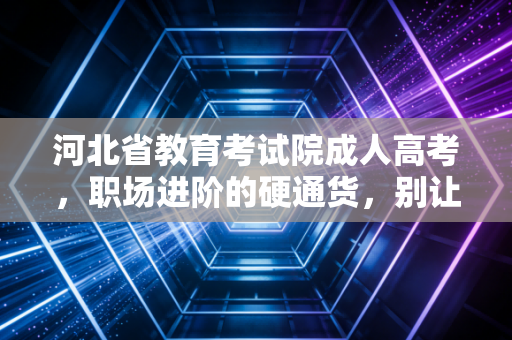 河北省教育考试院成人高考,职场进阶的硬通货,别让学历成为你人生的天花板