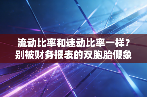 流动比率和速动比率一样？别被财务报表的双胞胎假象骗了，这才是偿债能力的真相