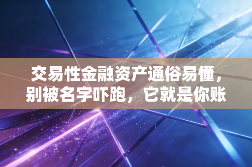 交易性金融资产通俗易懂，别被名字吓跑，它就是你账户里的炒股日记