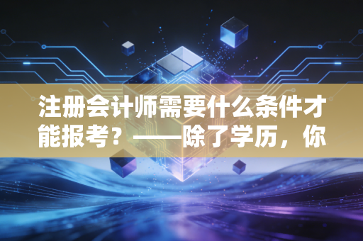 注册会计师需要什么条件才能报考？——除了学历，你还需要带上这三样东西