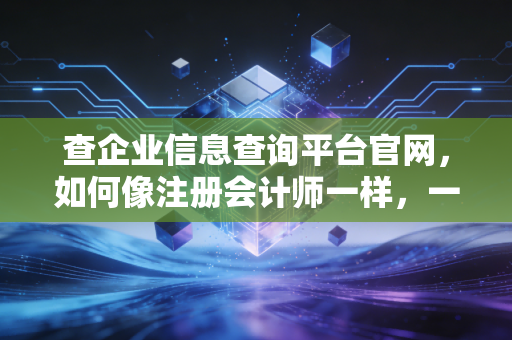 查企业信息查询平台官网，如何像注册会计师一样，一眼看穿企业的底裤