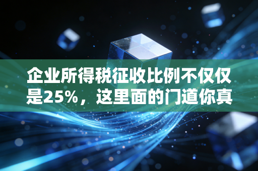 企业所得税征收比例不仅仅是25%,这里面的门道你真的懂吗?