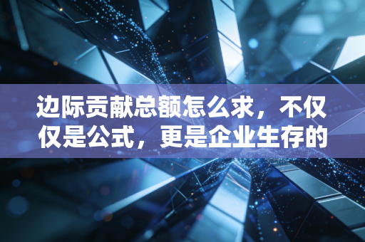 边际贡献总额怎么求，不仅仅是公式，更是企业生存的底层逻辑