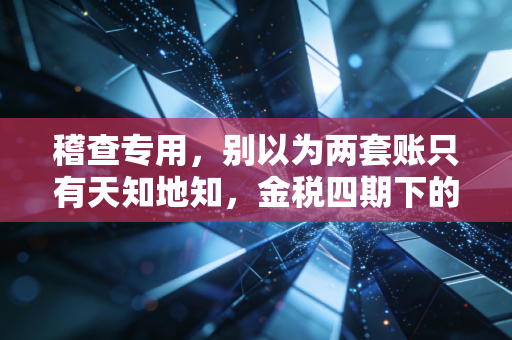 稽查专用，别以为两套账只有天知地知，金税四期下的企业生存实录与避坑指南