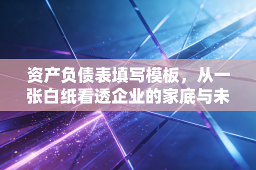 资产负债表填写模板，从一张白纸看透企业的家底与未来
