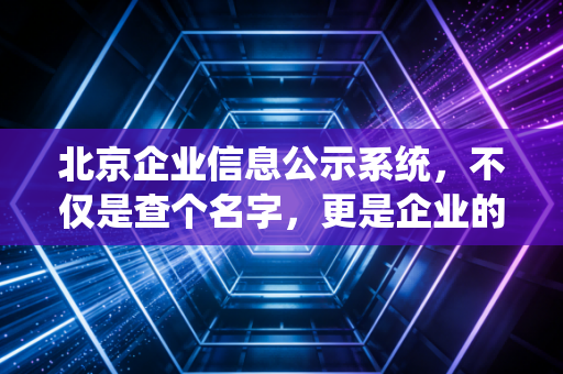 北京企业信息公示系统,不仅是查个名字,更是企业的体检报告