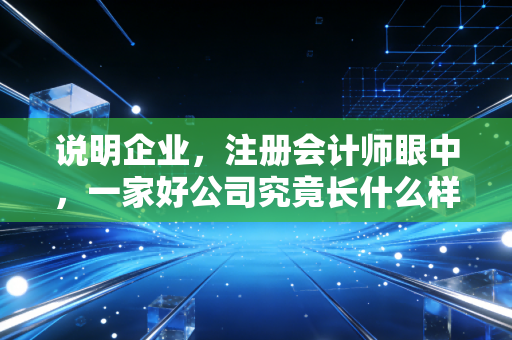 说明企业，注册会计师眼中，一家好公司究竟长什么样？