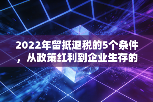 2022年留抵退税的5个条件，从政策红利到企业生存的深度剖析
