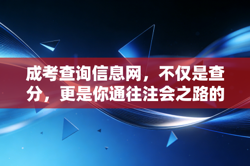 成考查询信息网，不仅是查分，更是你通往注会之路的第一块基石