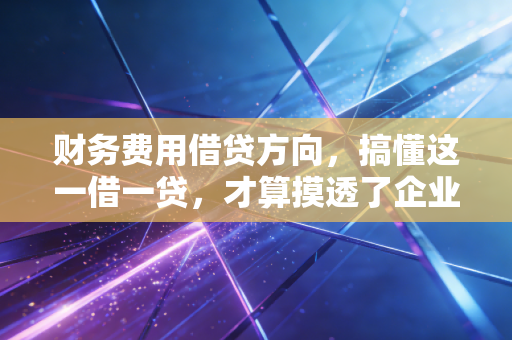 财务费用借贷方向，搞懂这一借一贷，才算摸透了企业钱袋子的秘密