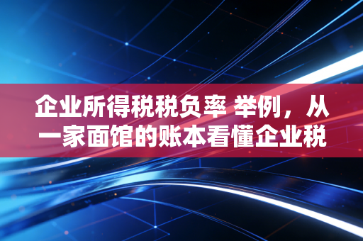企业所得税税负率 举例,从一家面馆的账本看懂企业税务的健康指标