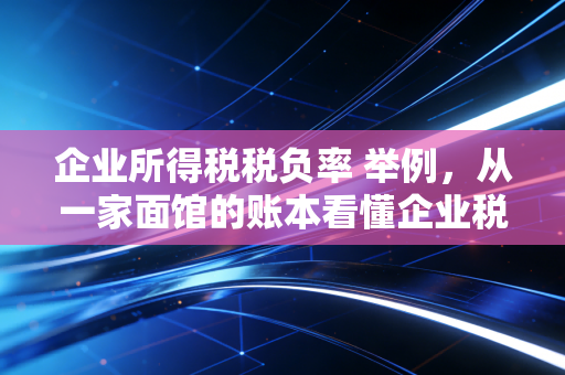 企业所得税税负率 举例,从一家面馆的账本看懂企业税务的健康指标
