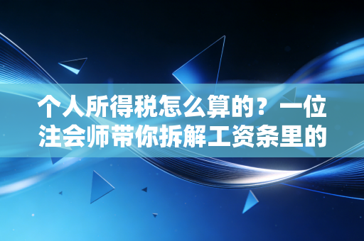 个人所得税怎么算的?一位注会师带你拆解工资条里的秘密