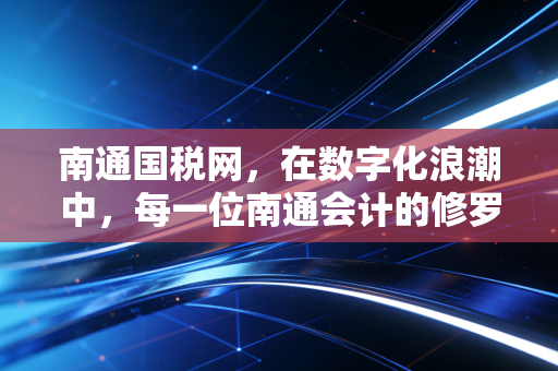南通国税网,在数字化浪潮中,每一位南通会计的修罗场与避风港