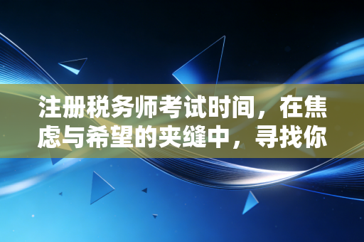 注册税务师考试时间，在焦虑与希望的夹缝中，寻找你的职业支点